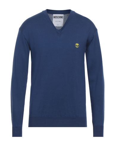 Moschino Man Sweater Blue Size 42 Cotton