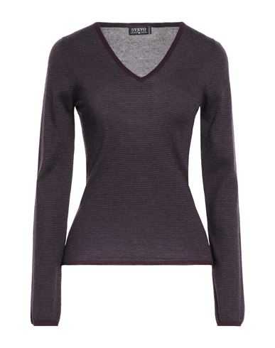 Svevo Woman Sweater Deep Purple Size 6 Cashmere