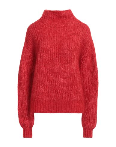 American Vintage Woman Turtleneck Red Size Onesize Mohair Wool, Wool, Polyamide, Elastane