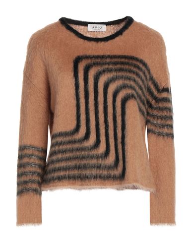 Aviu Aviù Woman Sweater Camel Size 4 Acrylic, Polyamide, Mohair Wool In Beige