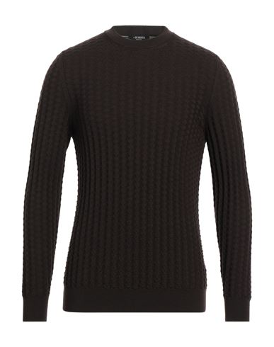 +39 Masq Man Sweater Dark Brown Size 38 Merino Wool