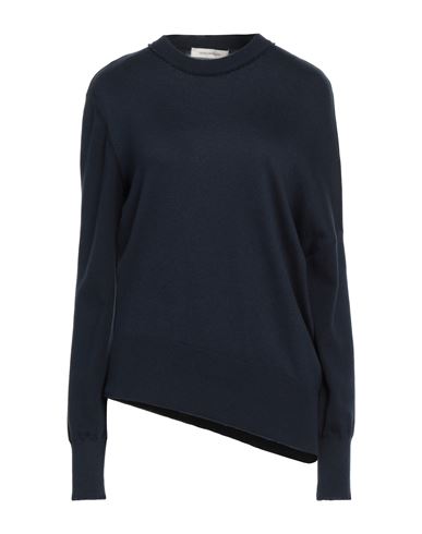 Cedric Charlier Woman Sweater Navy Blue Size 6 Cotton, Cashmere In Black
