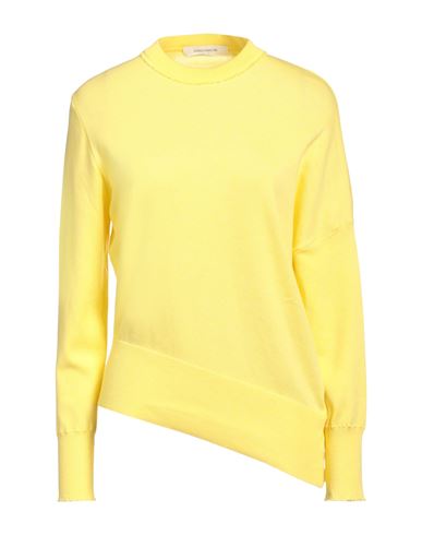 Cedric Charlier Woman Sweater Yellow Size 14 Cotton, Cashmere