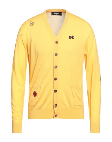 Dsquared2 Man Cardigan Yellow Size L Wool