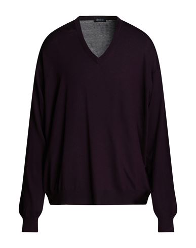 Drumohr Man Sweater Deep Purple Size 34 Merino Wool