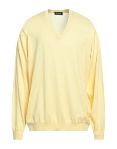 Drumohr Man Sweater Light Yellow Size 34 Merino Wool