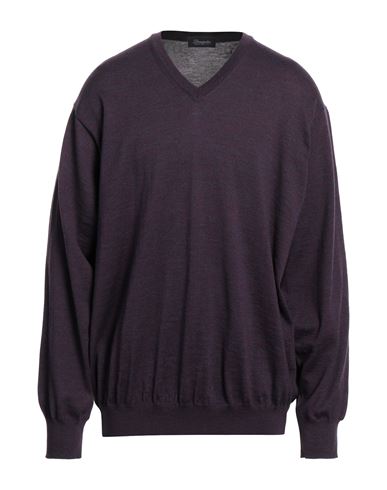 Drumohr Man Sweater Purple Size 36 Merino Wool