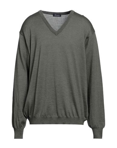 Drumohr Man Sweater Military Green Size 36 Merino Wool