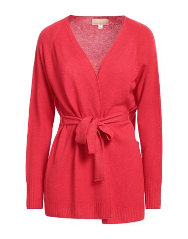 120% Lino Woman Cardigan Red Size Xs Cashmere, Virgin Wool