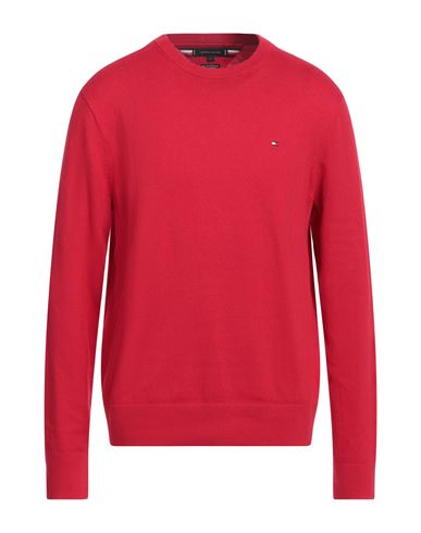 Tommy Hilfiger Men's Waffle-knit Long-sleeve Crewneck Thermal Top In Red