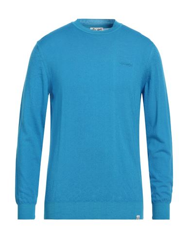 Johnny Lambs Man Sweater Azure Size 3xl Wool In Blue