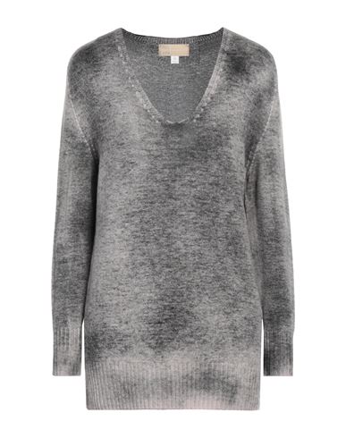 120% Lino Woman Sweater Steel Grey Size L Cashmere, Virgin Wool