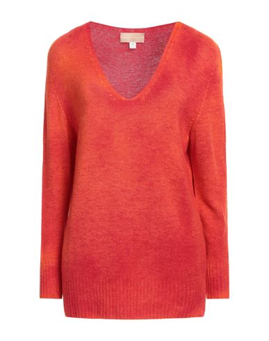 120% Lino Woman Sweater Orange Size M Cashmere, Virgin Wool