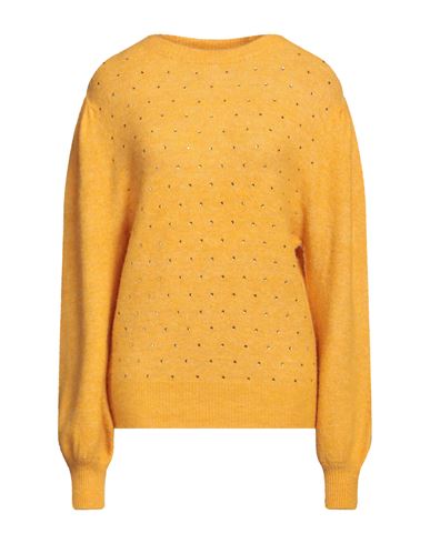 Shop Liu •jo Woman Sweater Ocher Size Xl Polyamide, Acrylic, Wool, Viscose, Elastane In Yellow
