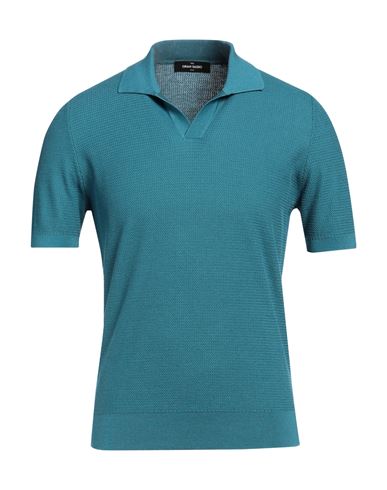 Gran Sasso Man Sweater Deep Teal Size 44 Silk, Cotton In Green
