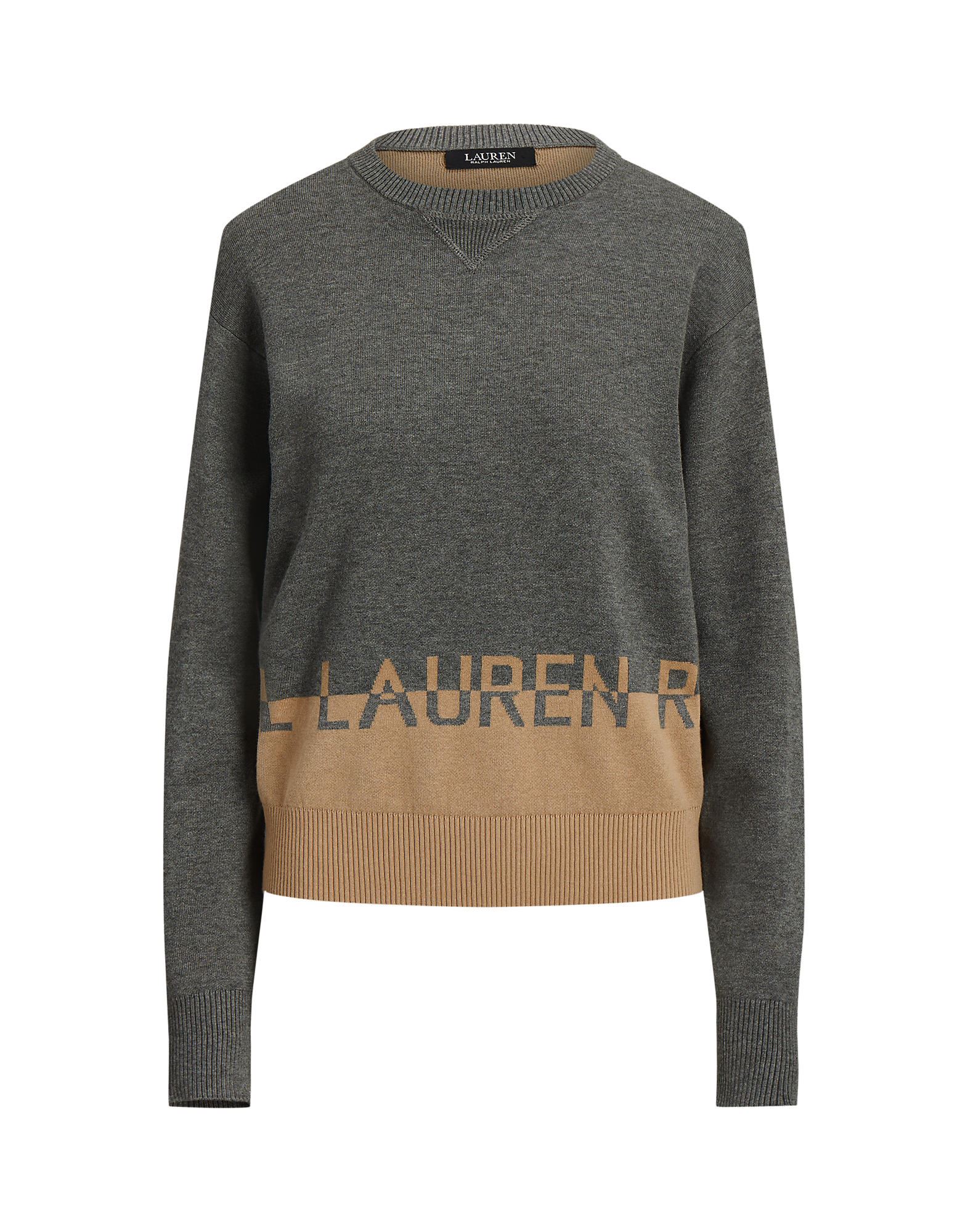 ԥ볫LAUREN RALPH LAUREN ǥ ץ륪С 졼 XS åȥ 55% / 졼 36% / ʥ 9% LOGO JACQUARD COTTON-BLEND SWEATER