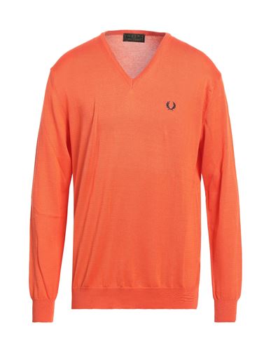 Fred Perry Man Sweater Orange Size Xxl Cotton