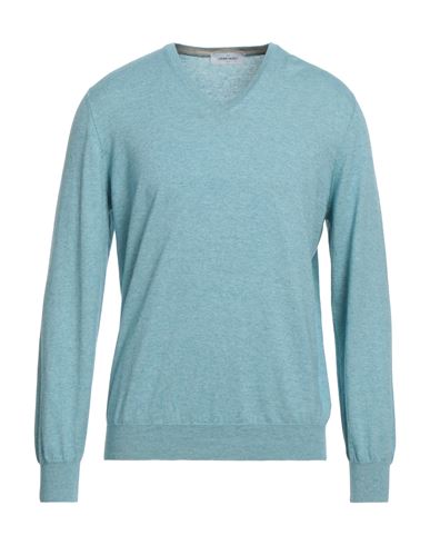 Shop Gran Sasso Man Sweater Light Blue Size 48 Cotton, Cashmere