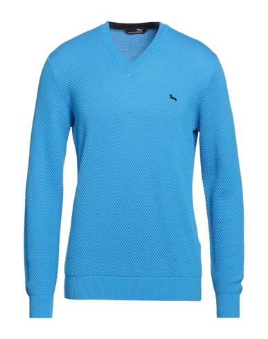 Harmont & Blaine Man Sweater Azure Size L Wool In Blue