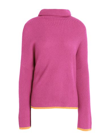 Max & Co . Woman Turtleneck Fuchsia Size L Cashmere In Pink