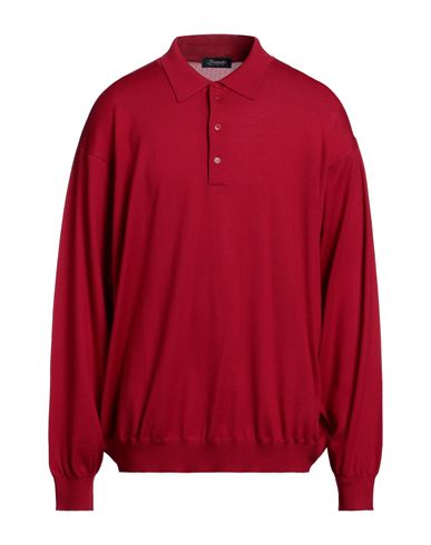 Drumohr Man Sweater Brick Red Size 38 Merino Wool