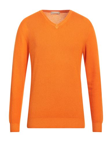 120% Lino Man Sweater Orange Size L Cashmere, Virgin Wool