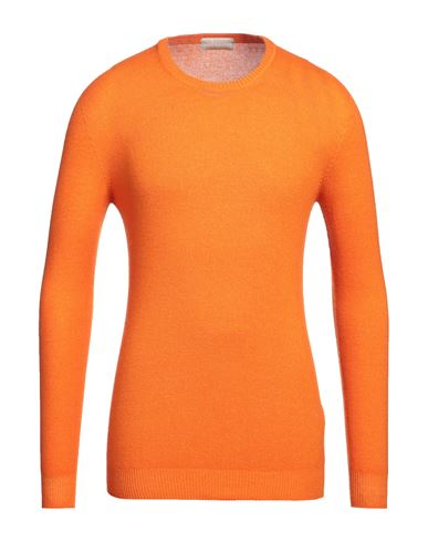 120% Lino Man Sweater Orange Size Xxl Cashmere, Virgin Wool