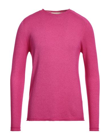 120% Lino Man Sweater Fuchsia Size M Cashmere In Pink