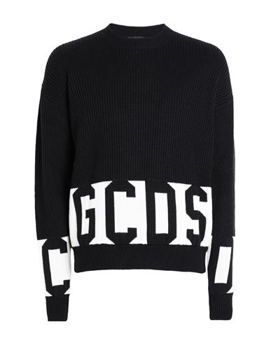Shop Gcds Man Sweater Black Size Xl Wool, Acrylic
