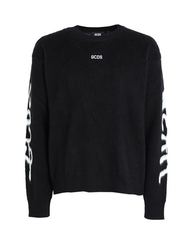 Gcds Man Sweater Black Size Xl Virgin Wool, Acrylic