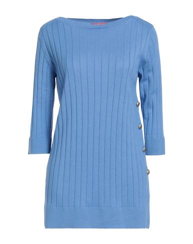 Max & Co . Woman Sweater Azure Size L Cotton, Cashmere In Blue