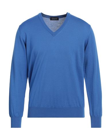 Drumohr Man Sweater Blue Size 40 Merino Wool