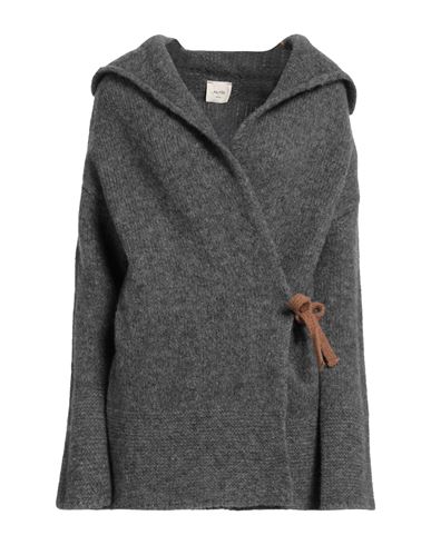 Shop Alysi Woman Cardigan Lead Size M Wool, Alpaca Wool, Polyamide, Elastane In Grey