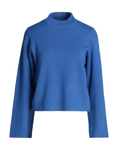 Vero Moda Woman Turtleneck Blue Size Xl Ecovero Viscose, Polyester, Nylon