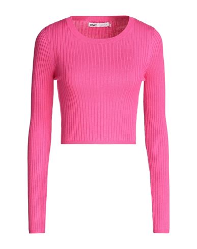 Only Woman Sweater Fuchsia Size L Viscose, Nylon In Pink