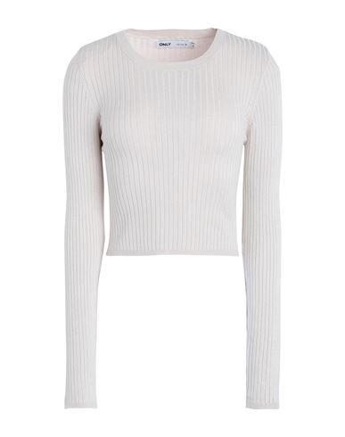 Only Woman Sweater Light Grey Size L Viscose, Nylon