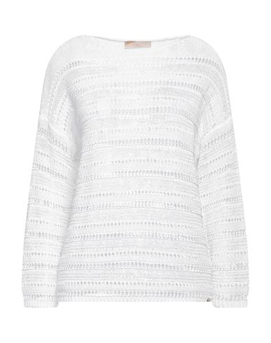 Dismero Woman Sweater White Size L Cotton, Acrylic, Polyester