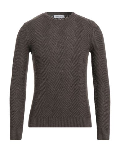 Tailor Club Man Sweater Dark Brown Size 40 Polyamide, Wool, Viscose, Cashmere