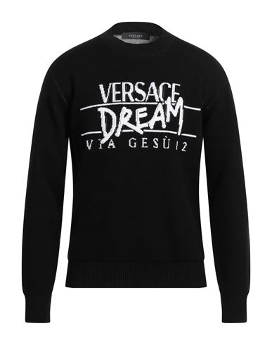 Versace Man Sweater Black Size 36 Cotton