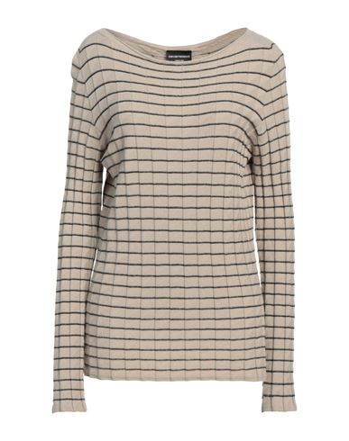 Emporio Armani Woman Sweater Beige Size 16 Polyamide, Viscose, Cashmere