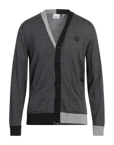 Burberry Man Cardigan Steel Grey Size M Wool, Silk, Polyamide, Elastane