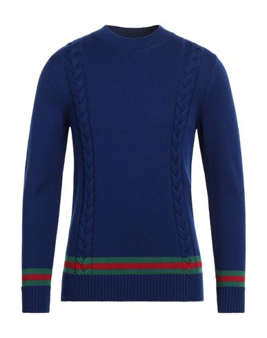 Mqj Man Sweater Blue Size 42 Wool, Acrylic
