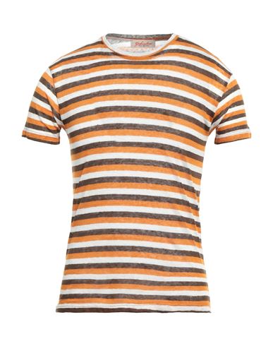 Gabardine Man Sweater Orange Size S Linen In Orange