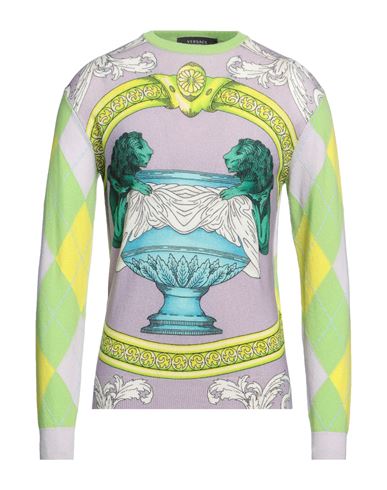 Versace Man Sweater Lilac Size 44 Cashmere In Purple