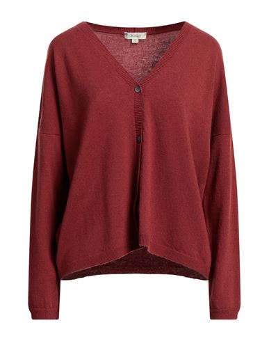 Crossley Woman Cardigan Brick Red Size M Wool, Cashmere