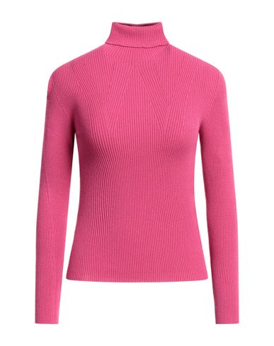 Liu •jo Woman Turtleneck Fuchsia Size L Viscose, Polyester In Pink