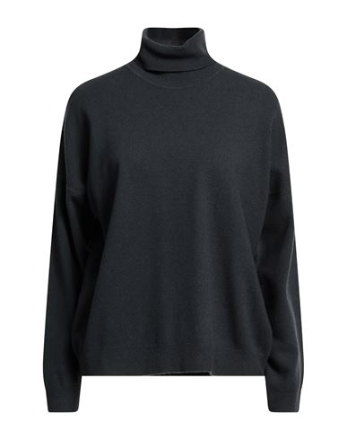 Crossley Woman Turtleneck Black Size L Wool, Cashmere In Grey