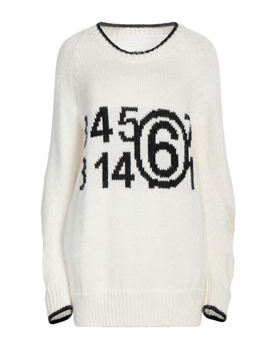 Mm6 Maison Margiela Woman Sweater White Size L Cotton, Acrylic, Polyamide, Mohair Wool