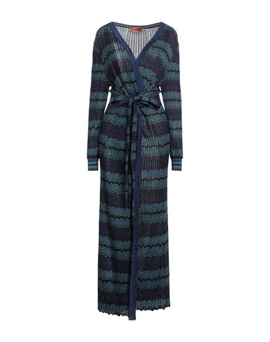 Missoni Woman Overcoat Black Size 6 Viscose, Cupro, Polyester, Polyamide In Blue