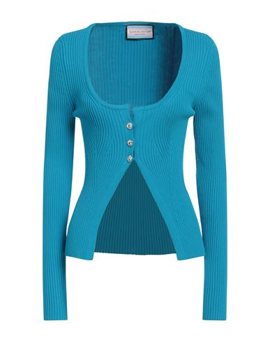 Eleonora Gottardi Woman Cardigan Azure Size M Viscose, Polyester In Blue